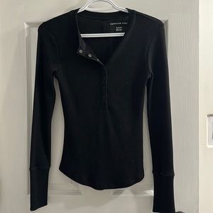 American eagle black Henley size xs